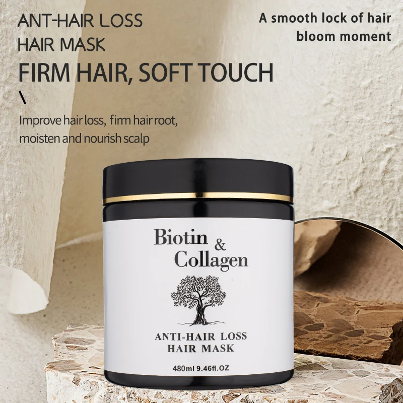 OEM private label professional deep repair hair mask with biotin and collagen small quantity for Amazon private brand