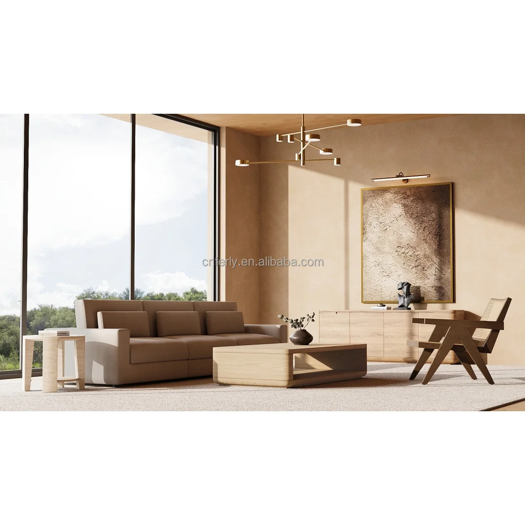 Ferly Hot Sale Quality American Style Sofa Set Furniture Living Room Sofa Set 7 Seater Floor Sofa With Coffee Table