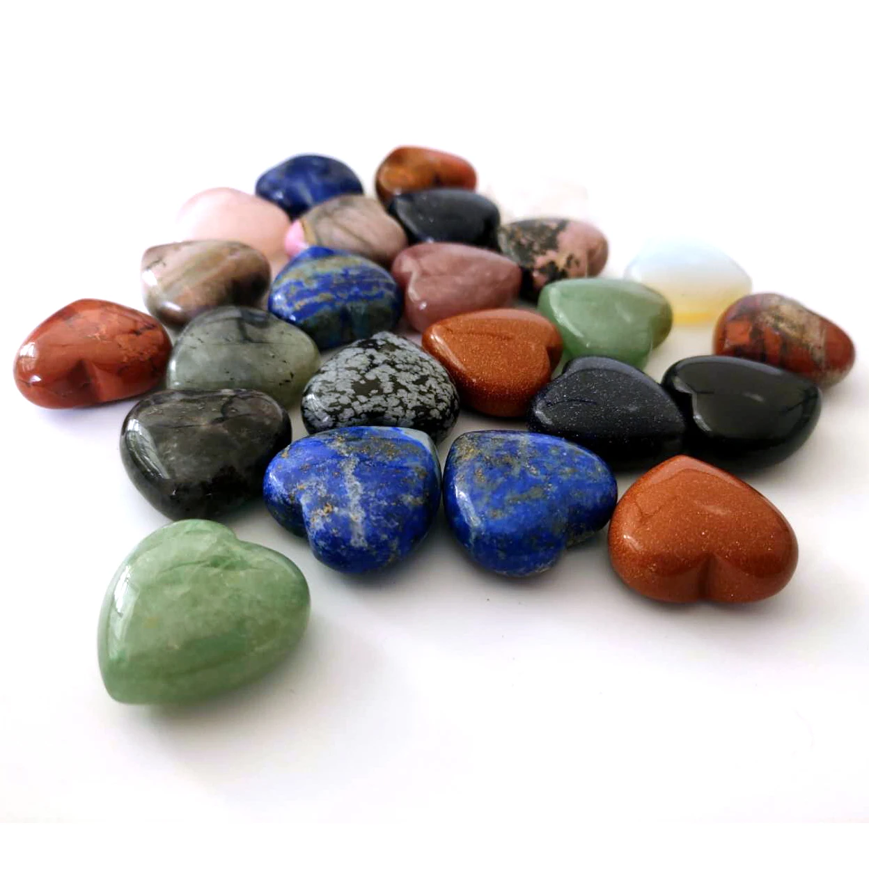 Wholesale all kinds of heart shaped  rose quartz crystal healing chakra stone