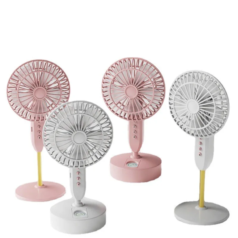 Summer 2023 hot selling desk fan USB charging with night light desktop shaking head dual patchwork color fan