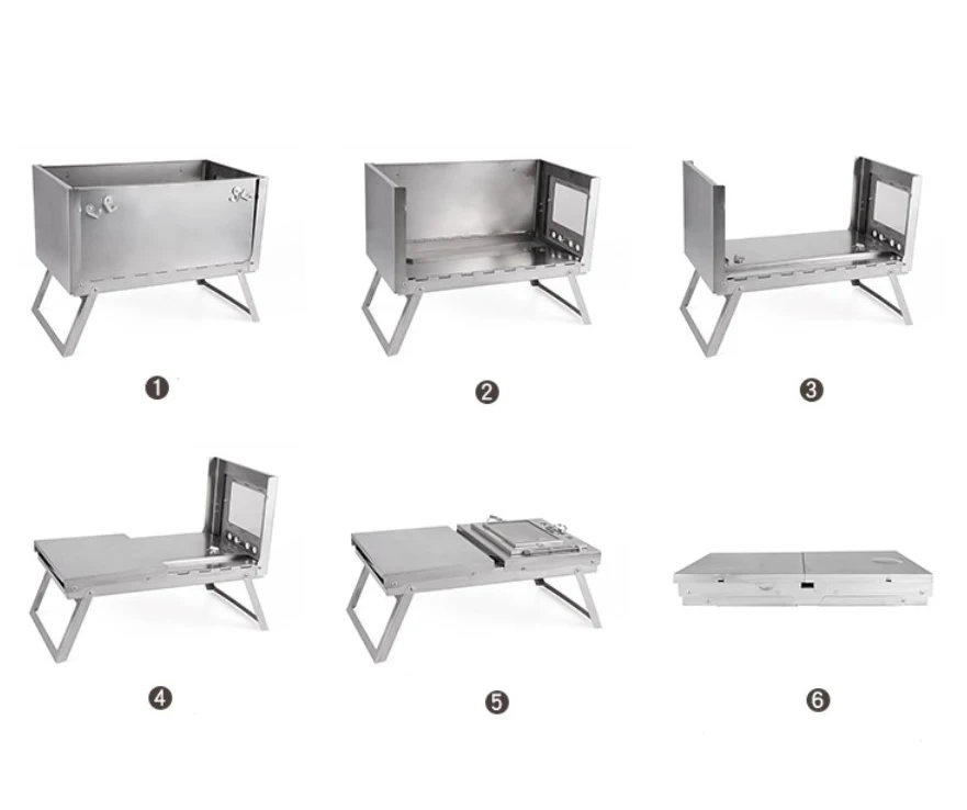 DANCHEL OUTDOOR Portable wood  burning titanium stoves barbecue grills for cooking boiling camping stove for tent backpa