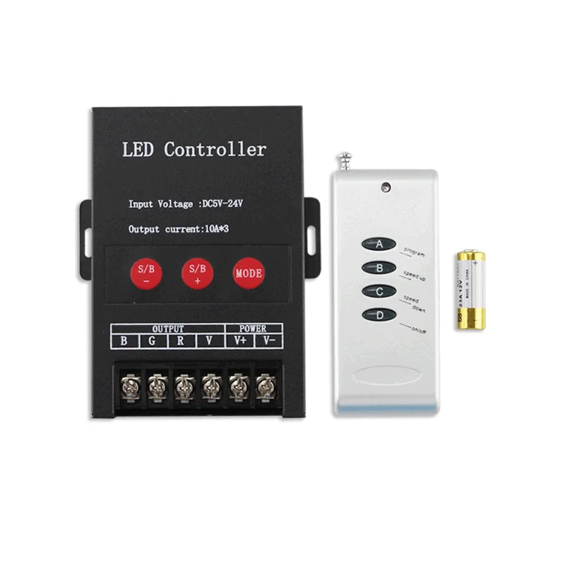 DC5V-24V 30A высокой мощности 360 Вт с беспроводным модулем затемнения 4 клавиши RGB RF пульт дистанционного управления для светодиодной полосы света блок лампы