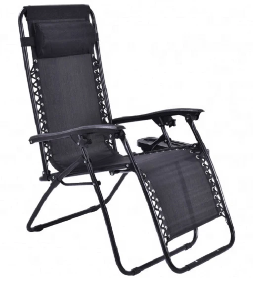 High Quality Outdoor Furniture Portable 600D Oxford Beach Sunbathing High Backrest Durable Aluminum Folding Chair with Handrail