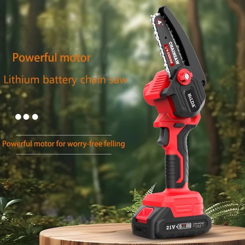 Mini Household use battery chainsaw 21V cordless chain saw chain saw wood cutting machine power tools motosierra chain saw