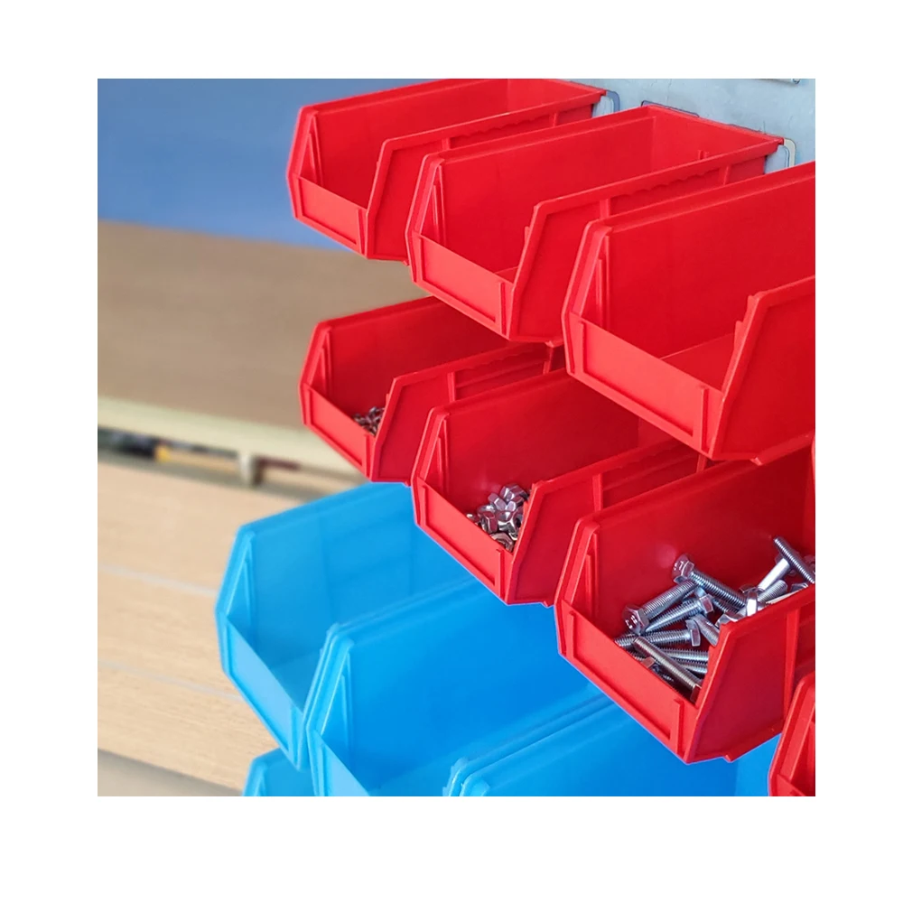 Warehouse industrial plastic stackable  tool parts storage plastic bins