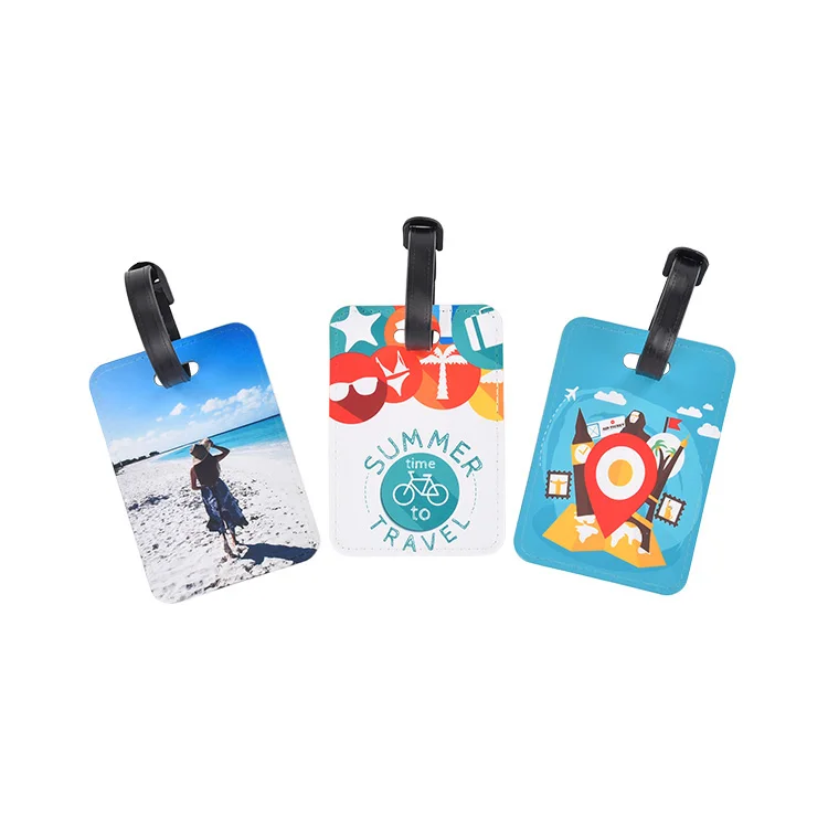 Sublimation Blank Personalized Luggage Tag Office Luggage Tag Bridesmaids Luggage Tags Pu Leather Cover