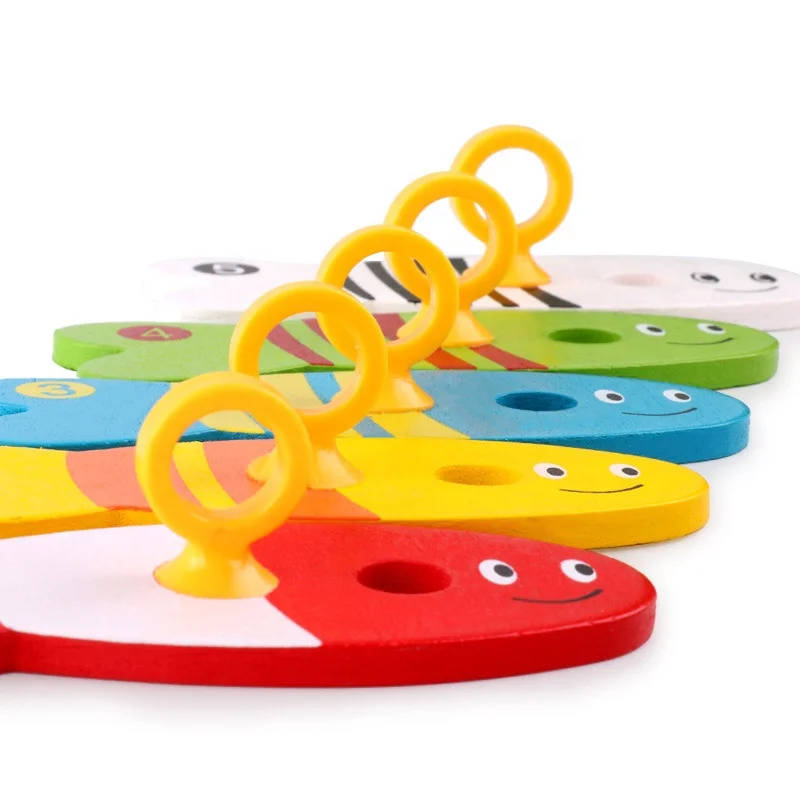 2019 Монтессори образовательная цифровая рыболовная игра головоломка деревянная игрушка для детей