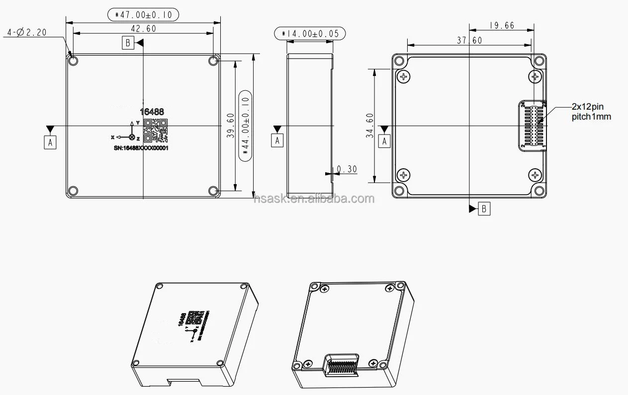HSASK High Precision IMU16488 UAV Autonomous Driving Underwater Navigation Control Sensor Equipment Inertial Measurement Unit