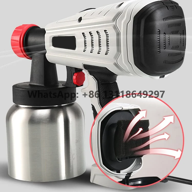 800w High Power 2 Copper Nozzle 1.3mm Efficient Spraying Home Decoration Removable High-pressure Electric Spray Gun For Painting