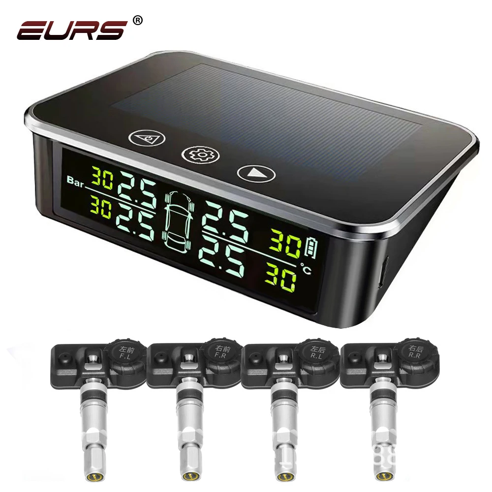 2022 New Arrival Wireless Car Tire Pressure Monitoring System Solar External Internal Universal TPMS
