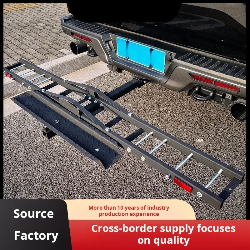 500LBS Steel Motorcycle Scooter Dirt Bike Carrier Hauler Anti Tilt Hitch Mount Rack Ramp with 2' Receiver Trailer Hitch Pin Car