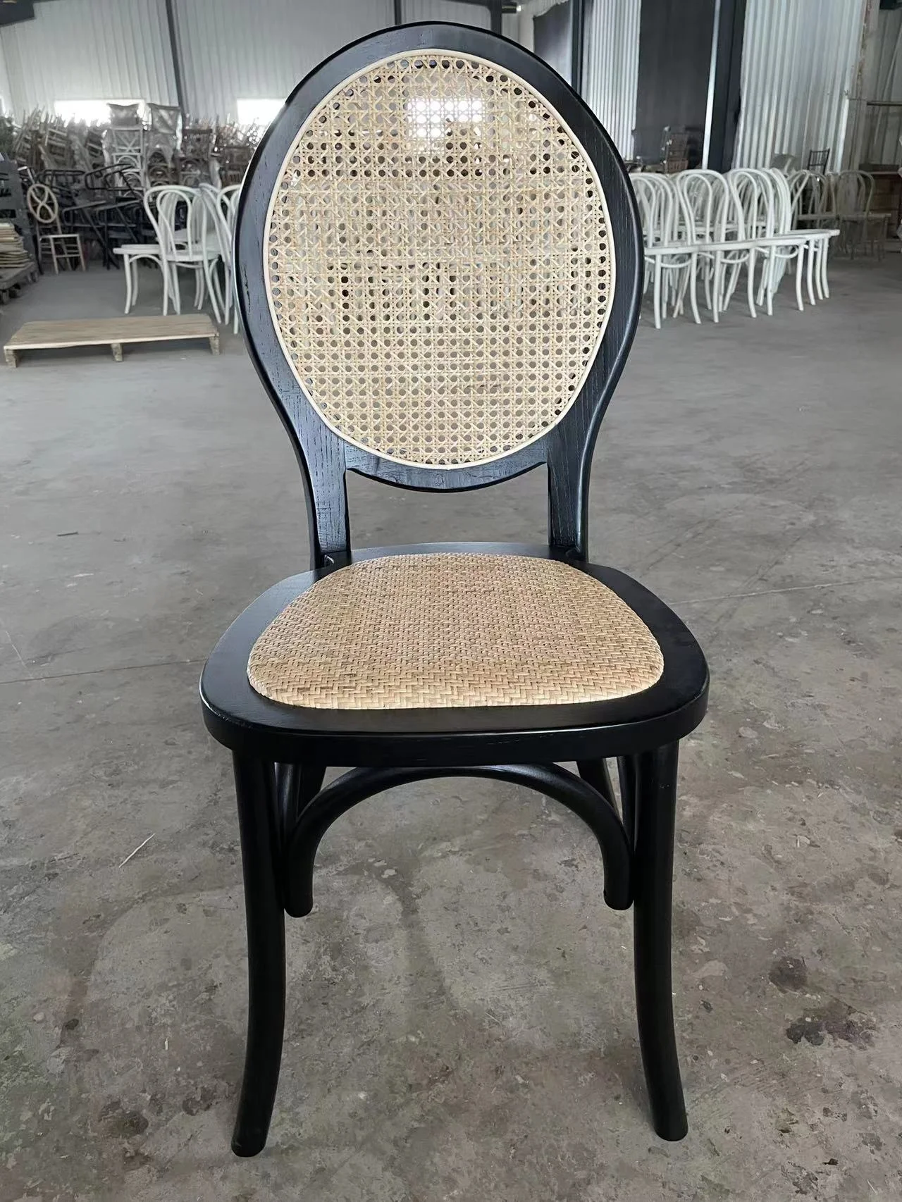 Wooden Rattan Seat Stackable Wedding Event Party Rental Dining Monet Chair