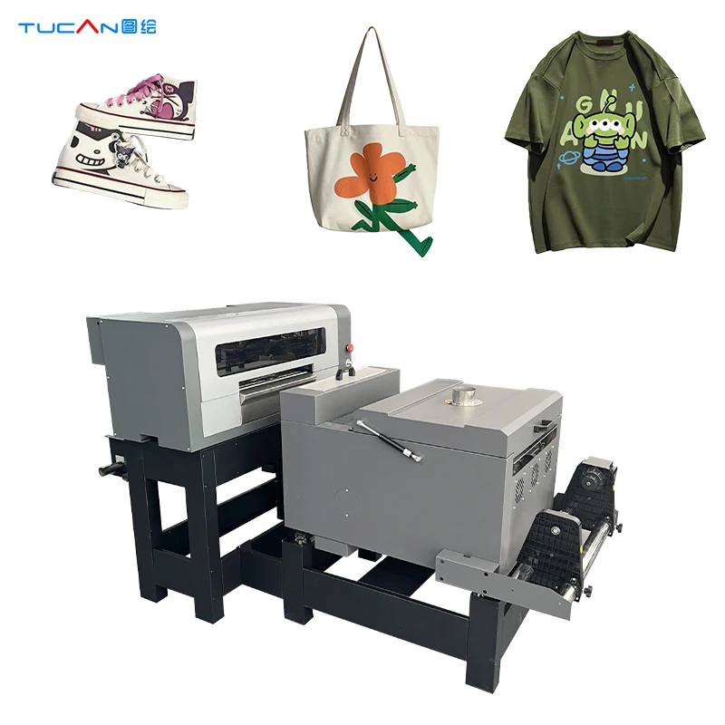 A2 42cm commercial dtf printer with dual i3200  print head pet transfer film printer  2 in 1 dtf T shirt cloth printing machine