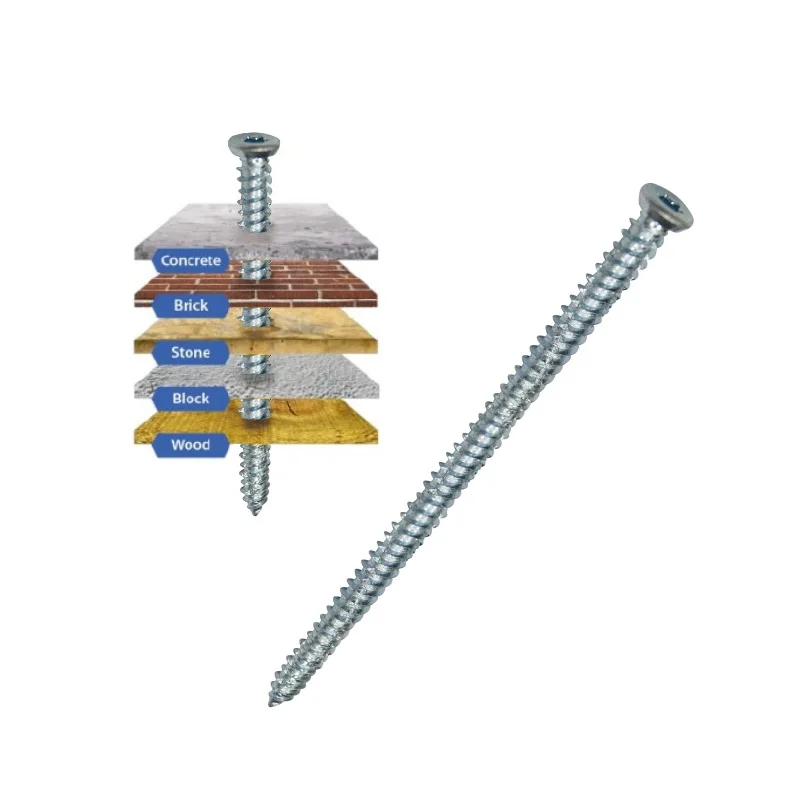 Cement screws manufacturer Yellow Torx 30 Socket Flat Head 7.5x102 Concrete Screw for Window sill