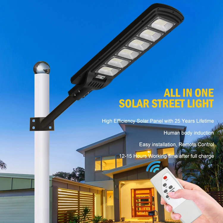 50W 60 Watt Led Outdoor All In One Integrated Waterproof Light Cell Lamp Top Solar Street Light