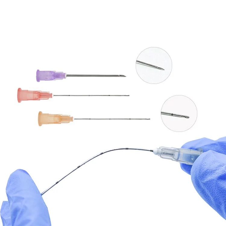 Factory Price 22g 50mm Fine Micro Cannula 18g 70mm 18g 100mm Cannula Blunt Cannula