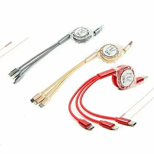 Retractable Multi Function One Drag Three Data Line Fast Charging Cables
