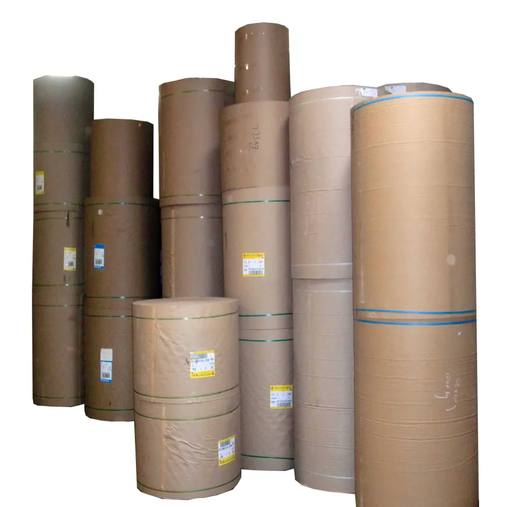 China Factory Low Price High Quality Brown Color Wholesale Kraft Paper Rolls OEM 60-120GSM