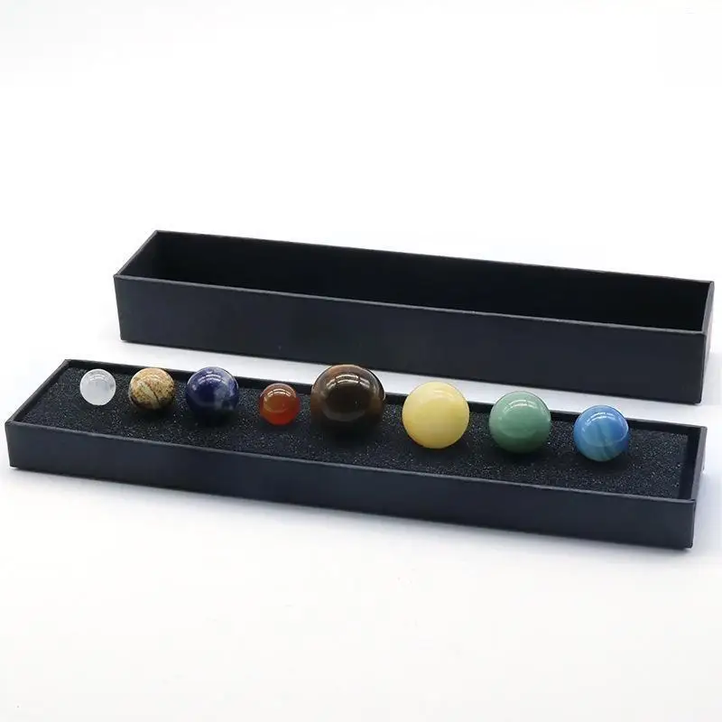 Natural Jade Stone Eight planets Science Kit for Children Eight Planets & Galaxy Solar System Star Gifts