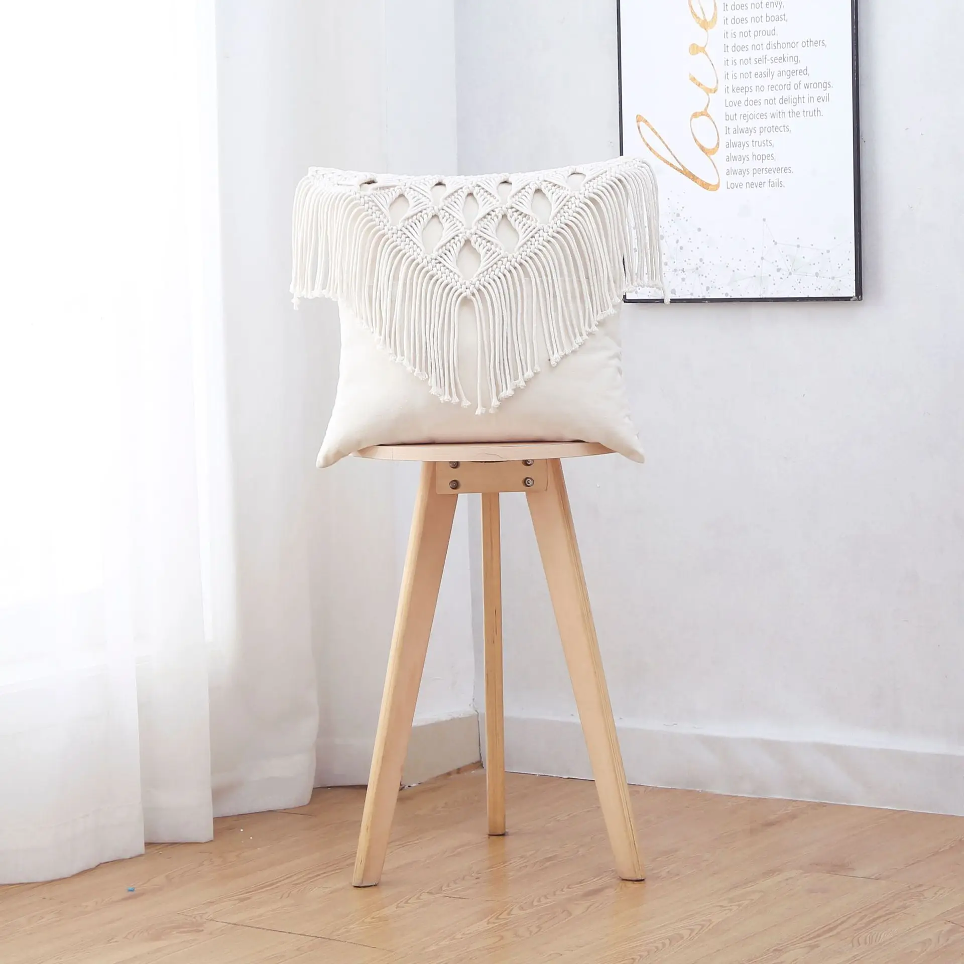 Декоративные наволочки в стиле бохо с кисточками макраме тканые ручной работы веревочные для подушек