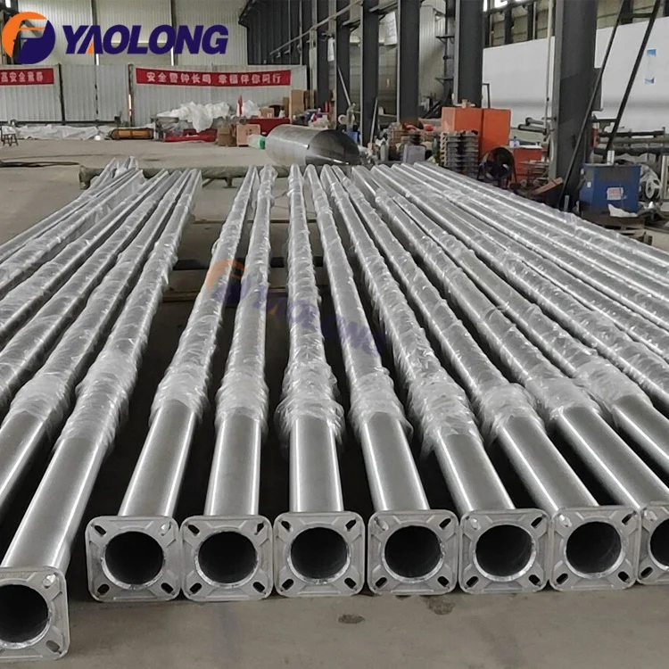 aluminium tapered pole Aluminum lamp column dual arm 10 meters street light pole