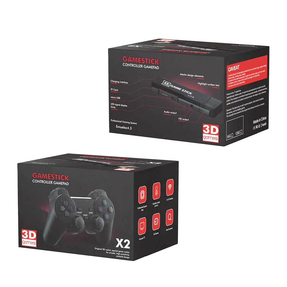 GD10 4K HD Game Stick 2.4g Wireless Controller Video Game Console 50 Simulators 10000 Classic Games Retro Tv Consola For PSPN64