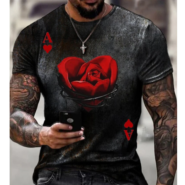 Summer street polyester black men vintage rock t-shirts oversized vintage t shirt