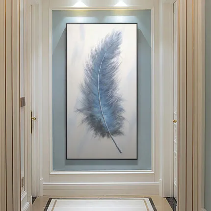Home decoration Wall art painting nordic style oil painting magic handmade feather painting with oil canvas for living room