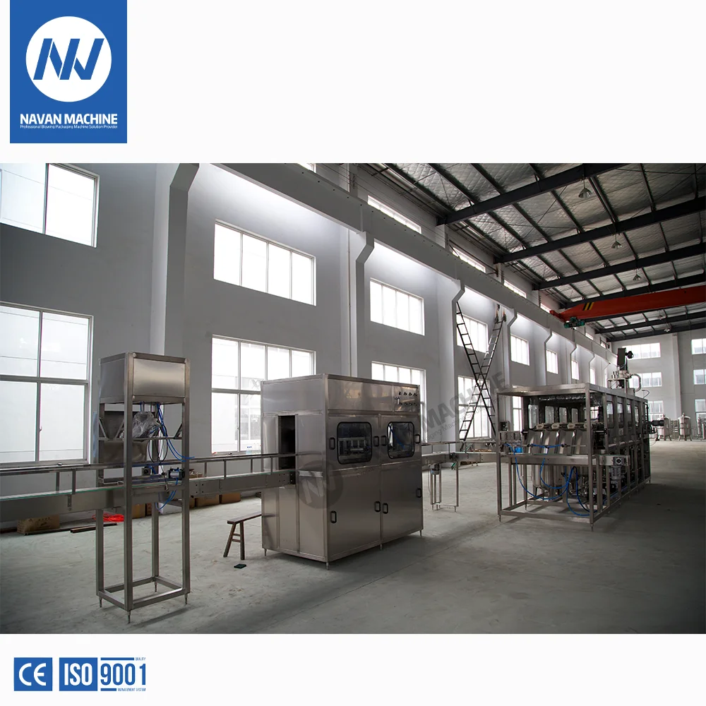 Automatic Water Filling Machine Plastic Gallon Disposable Bottle Washing Bottling Capping 5 Liters 3 ~ 6 Gallon Pressure Capping