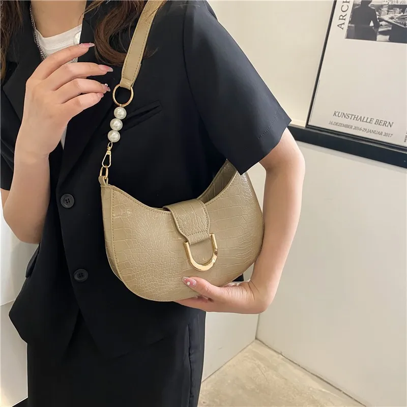 Sac tendance 2024 женские сумки с жемчужной цепочкой Сумки из искусственной кожи на одно плечо
