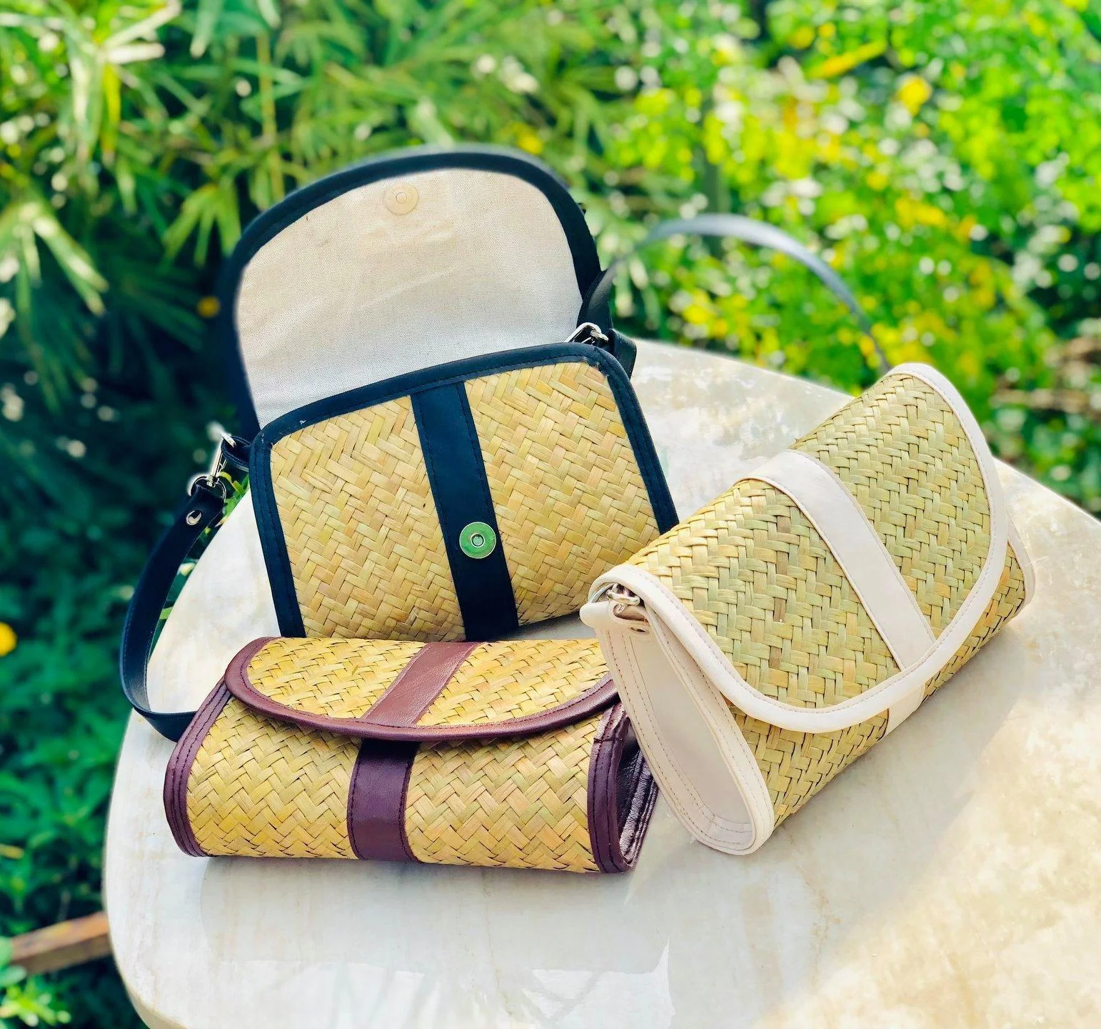 Wholesale cute natural ecofriendly women straw purse straw wallet