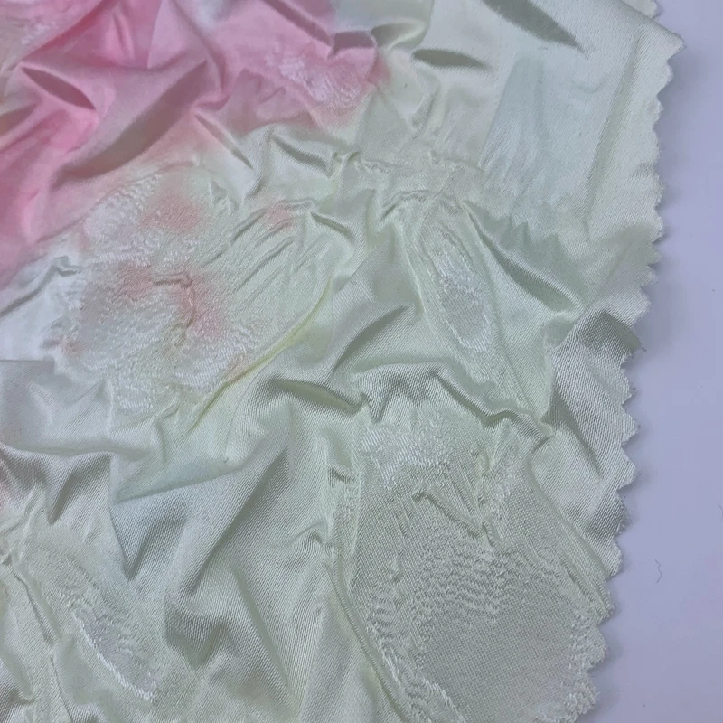 Custom Digital Printed  Floral Designs Silky  Satin Chiffon Comfortable Floral Film Pleat  Fabric For Dress