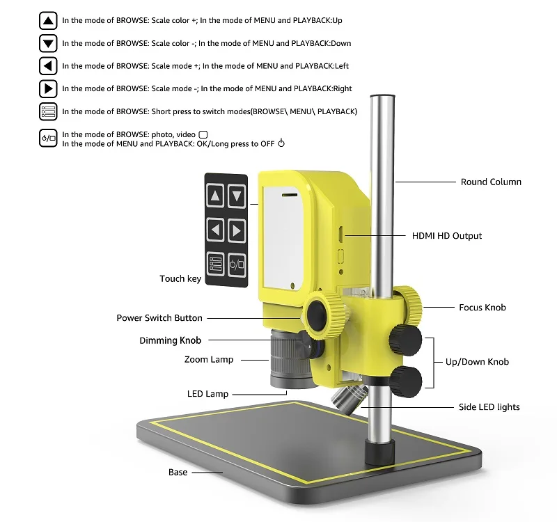 All In One 16MP HDMI-Compatible Digital big base dental Microscope prices camera Industrial Electronic Repair