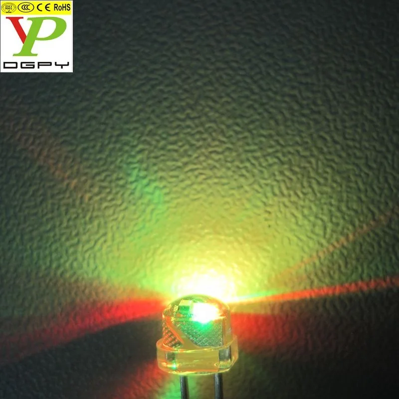 3.0-3.5V 4.8mm Straw Hat 5mm Round Shape RGB 7-Color Flashing Blinking LED Diodes ( CE & RoHS Compliant )
