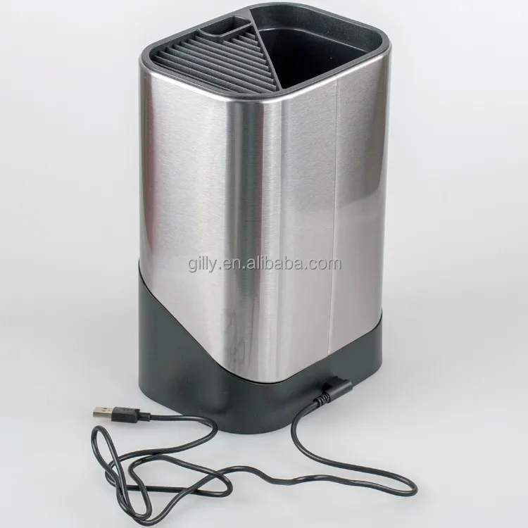 Chargeable Knife Holder Disinfection Stainless Steel sterlilizer kitchen knives Block with Scissor Slot Knife utensils Storage