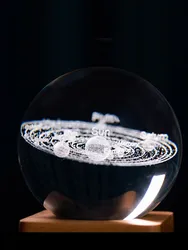 wholesale clear glass christmas ball ornaments Wholesale High Quality Crystal Ball K9 3D Laser Carved Creative Gifts Ball