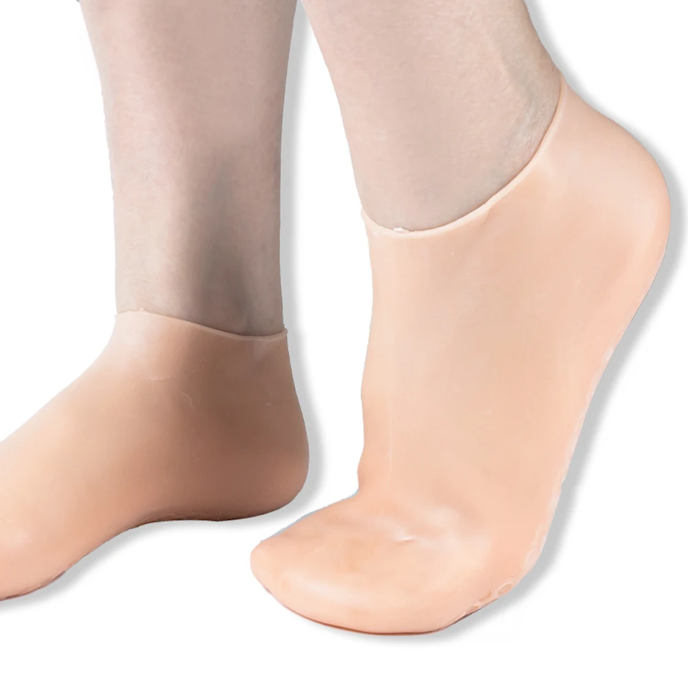 Silicone SEBS Exfoliation Spa Socks Foot Skin Care Dry Cracked Feet Elastic Moisturizing Sock for Cracked Heel Treatment