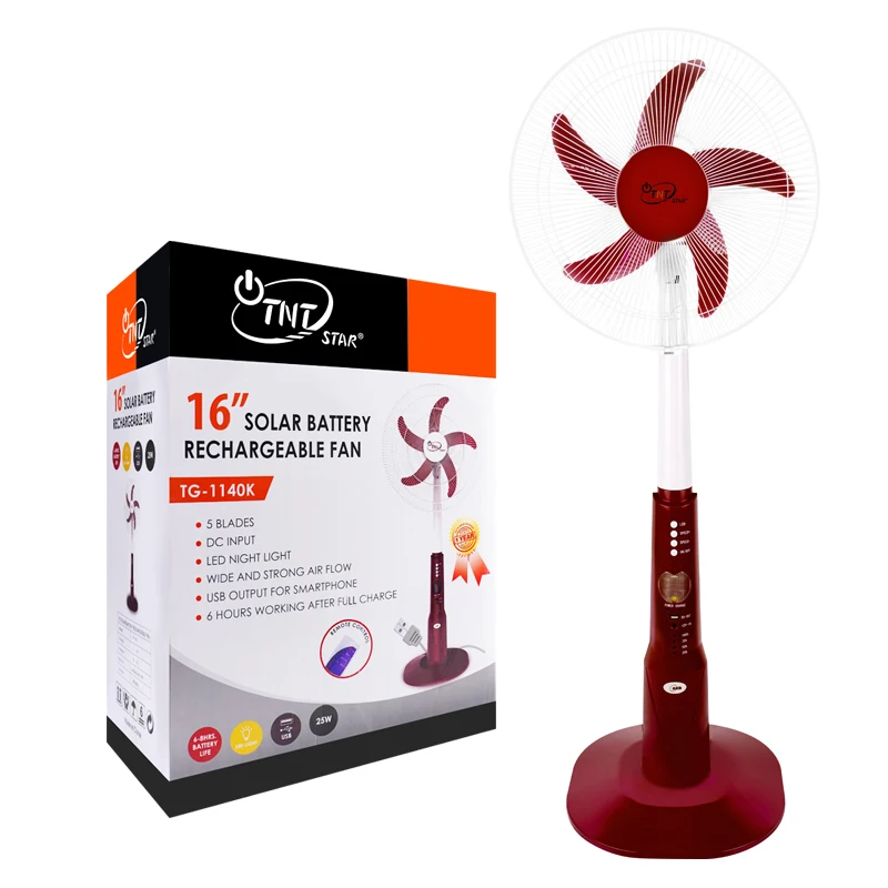 TNTSTAR TG-1140K New rechargeable battery fan stand 16 inch fans generation electrical for sale in lebanon cheap standing fan