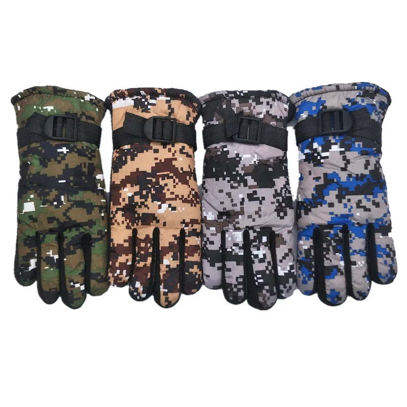 Winter Printed Padded Hand Warm Keeping Tools Fashion Winter Sports Ski Riding Hiking Hand Protection For Boys Ages 8-12