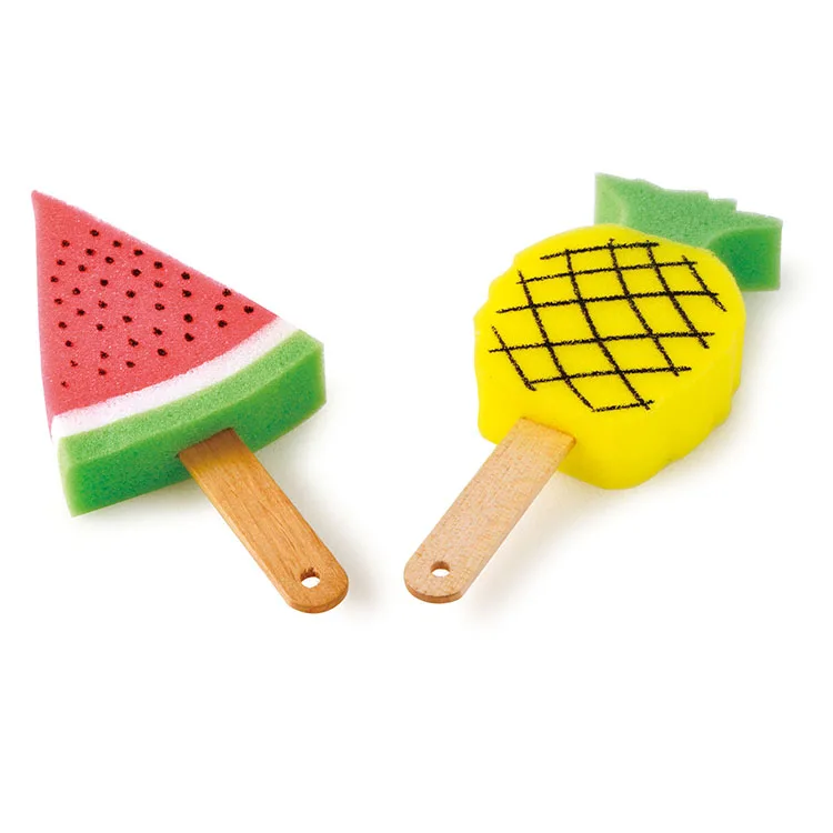 OEM Design Toast Waffle Shape Kids Body Shower Bamboo Hand Washing Bath Scrub Loofah Sponge Exfoliating Shower Sponge For Kids