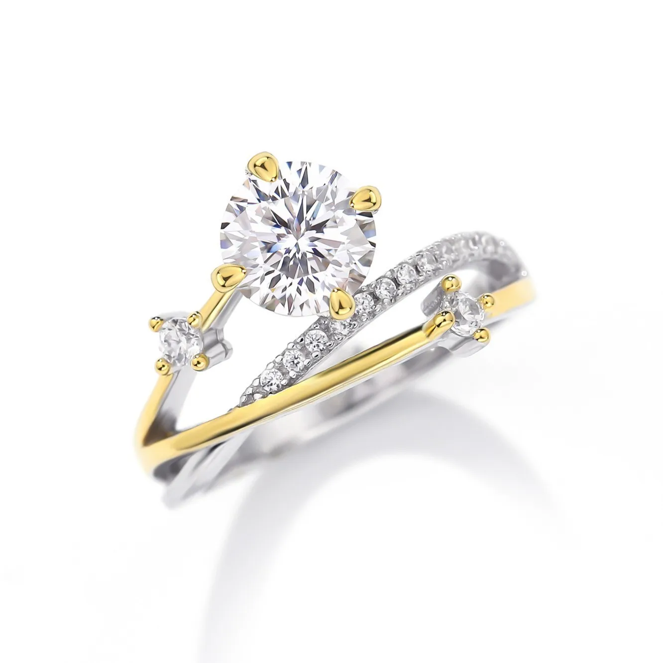 8 Adodo ювелирные изделия S925 стерлингового серебра стреляющая звезда 1 карат Муассанит помолвка бриллиантовое кольцо с муассанитом