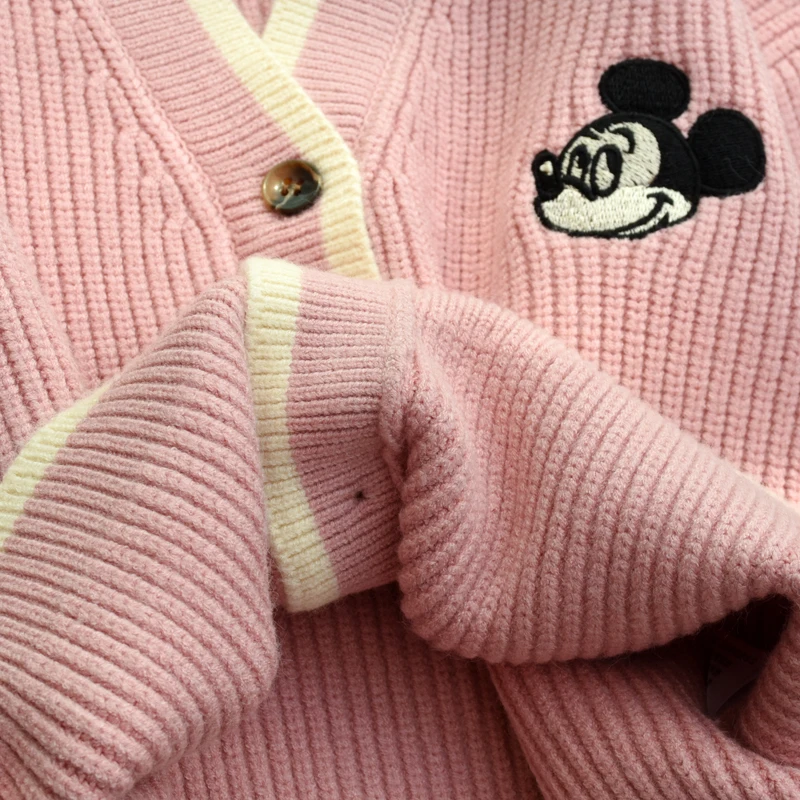 HUIFAN Kid Autumn Long Sleeve Knitwear Cotton 3-11 years Button Girl Knit Cardigan Sweater for Kids Children