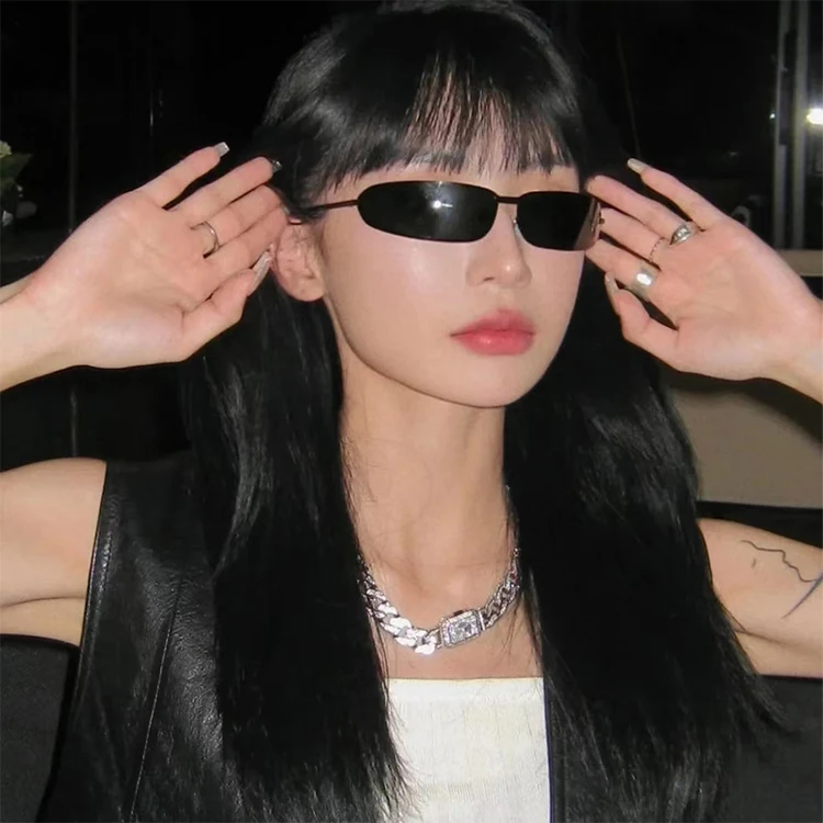 SPARLOO 10559 metal cat eye y2k rimless vintage sunglasses 2023