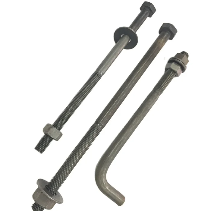 Carbon Steel ASTM A307B A449 F1554 M8 M16 M20 M25 M36 L J Type Anchor Bolt Threaded rod Machinery Fasteners