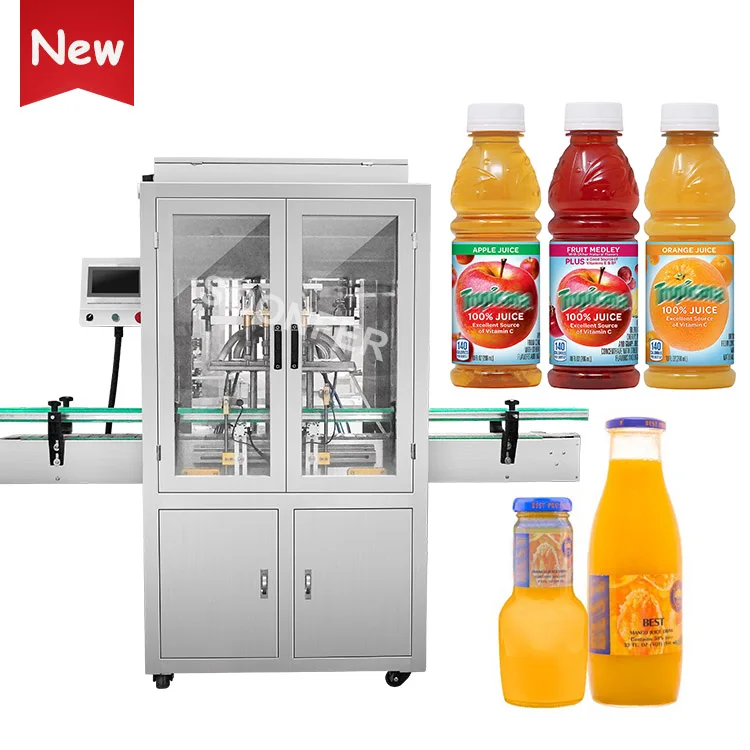 CE approved automatic liquid drink fruit juice bottle filling capping and labeling machine