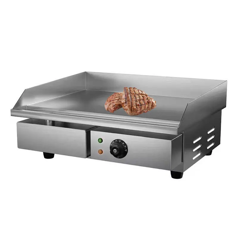 Commercial Flat Top Teppanyaki Grill Electric Grill Stainless Steel SY English Temperature Control Electric Griddle Tecno Crepe