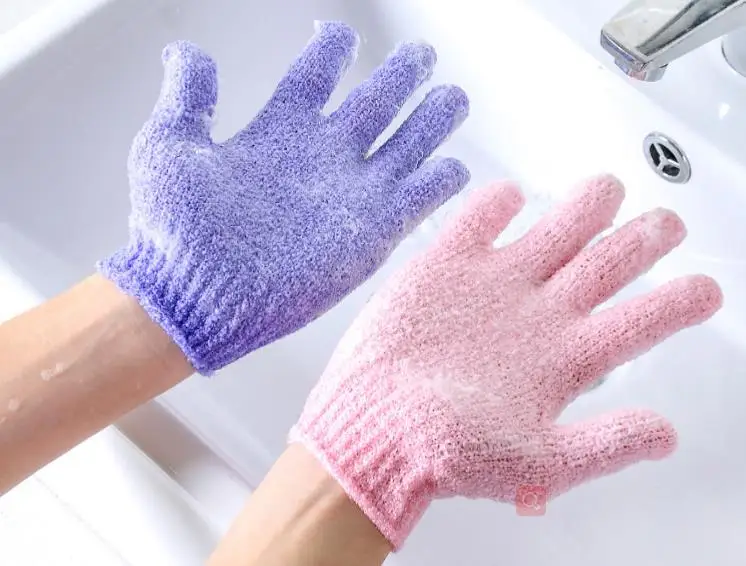 Peeling Exfoliating Gloves Shower Body Brush Fingers Bath Towel Peeling Mitt Body Scrub Gloves Bath Sponge Spa Foam Shower
