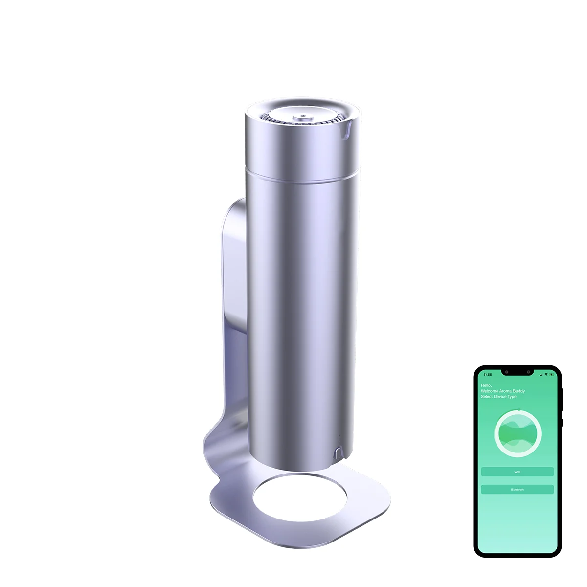 Wholesale ODM App Controlled Elegant Round Portable Aromatherapy Oil Diffuser USB Home Hotel Scent Tower