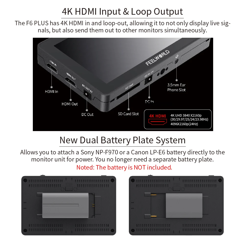  Монитор для камеры FEELWORLD F6 PLUS 5 дюйма IPS FHD 1920x1080