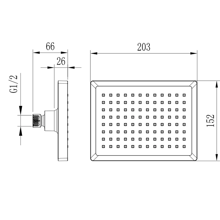 Throttle saving Luxury professional ceiling square rain shower head